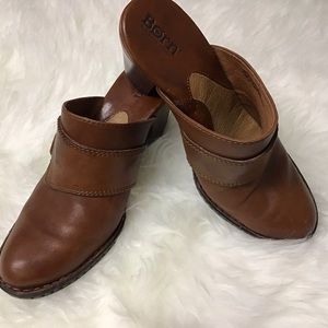 Börn Leather Mules